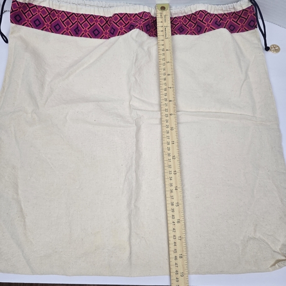 Tory‎ Burch Dust Bag 19×20 Cream Pink Purple Drawstring Protective - Picture 8 of 10